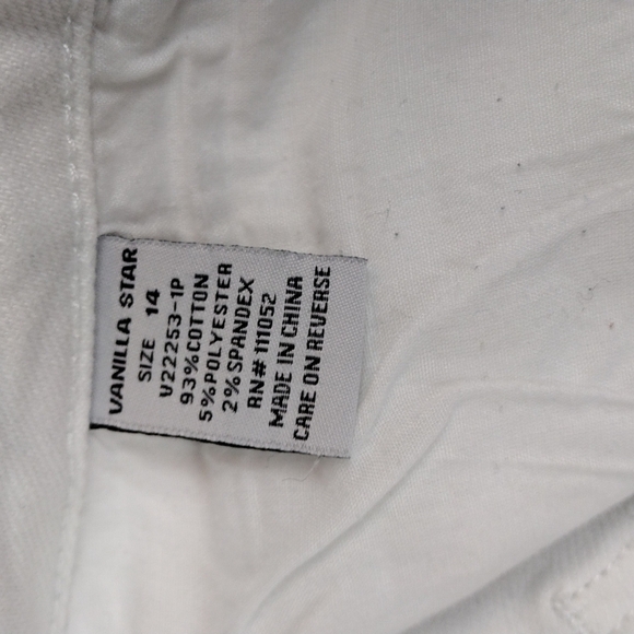 Vanilla Star White High Rise Straight Leg Distressed Ripped Five People Jeans - Picture 9 of 15